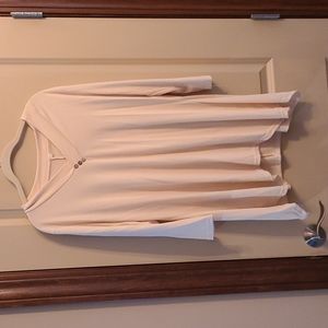 Women's size XL cream 3/4 sleeve shirt